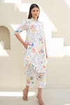 Shop_Merakus_Multi Color Cotton Poplin Print Abstract Floral Collar Neck Kurta With Pant _Online_at_Aza_Fashions