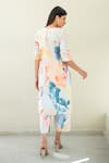 Shop_Merakus_Multi Color Cotton Poplin Print Abstract Round Neck Kurta With Pant _at_Aza_Fashions