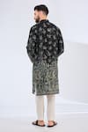 Shop_Kasbah_Black Georgette Embroidery Floral Thread Kurta _at_Aza_Fashions