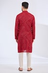 Shop_Kasbah_Red Georgette Sequins, Embroidery Thread Kurta _at_Aza_Fashions