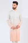 Buy_Kasbah_Peach Polyester Ombre Straight Kurta _at_Aza_Fashions