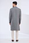 Shop_Kasbah_Gray Silk Embroidery Grey Butti Sherwani _at_Aza_Fashions