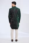 Shop_Kasbah_Green Velvet Embroidery Geometric Sherwani _at_Aza_Fashions