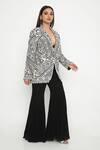 Buy_Neha Mehra_Black Crepe Embroidery V-neck Geometric Flora Blazer Set _Online_at_Aza_Fashions