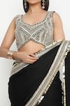 Shop_Neha Mehra_Black Satin Sequins, Zari Embroidered Pre-stitched Saree _Online_at_Aza_Fashions