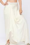 Neha Mehra_White Crepe Embroidery Pearl Jacket Open Skirt Set _Online_at_Aza_Fashions
