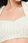 Shop_Neha Mehra_White Crepe Embroidery Pearl Jacket Open Skirt Set _Online_at_Aza_Fashions