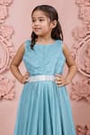 Buy_Petite Pomme_Green Cotton Shimmer Embroidered Pleated Gown _Online_at_Aza_Fashions