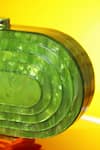 Be Chic_Green Neon 3d Textured Oval Clutch_Online_at_Aza_Fashions