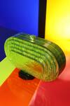 Buy_Be Chic_Green Neon 3d Textured Oval Clutch