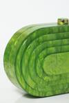 Buy_Be Chic_Green Neon 3d Textured Oval Clutch_Online
