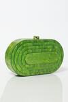 Shop_Be Chic_Green Neon 3d Textured Oval Clutch_Online