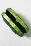 Be Chic_Green Neon 3d Textured Oval Clutch