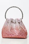 Shop_Be Chic_Pink Crystals Embellished Ombre Potli _at_Aza_Fashions