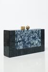 Shop_Be Chic_Black Marble Textured Square Clutch _Online