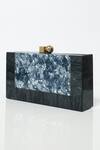Be Chic_Black Marble Textured Square Clutch 