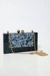 Be Chic_Black Marble Textured Square Clutch 