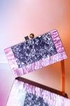Buy_Be Chic_Purple Cut Work Ice Crack Resin Box Clutch_at_Aza_Fashions