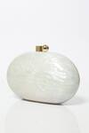 Buy Be Chic Ivory Metal Clasp Oval Clutch Buy_Be Chic_Ivory Metal Clasp Oval Clutch