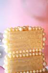 Buy_Be Chic_Gold Pearls Champagne Marble Pattern Clutch_at_Aza_Fashions