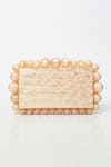 Shop_Be Chic_Gold Pearls Champagne Marble Pattern Clutch_Online_at_Aza_Fashions