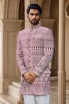 Buy Arihant Rai Sinha Cream Silk, Velvet Embroidery Floral Thread Sherwani Set Online at Aza Fashions Buy_Arihant Rai Sinha_Cream Silk, Velvet Embroidery Floral Thread Sherwani Set _Online_at_Aza_Fashions