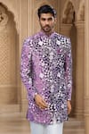 Arihant Rai Sinha_Cream Silk, Velvet Embroidery Floral Thread Sherwani And Pant _Online_at_Aza_Fashions
