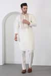 Buy_Aham-Vayam_Off White Cotton Embroidered Thread Flower Kurta Pant Set _Online_at_Aza_Fashions