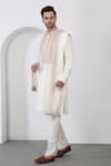 Buy_Aham-Vayam_Off White Cotton Embroidered Thread Flower Kurta Pant Set 