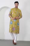 Buy_Aham-Vayam_Green Cotton Applique Embroidery Floral Kurta And Pant Set 