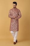 Buy_Aham-Vayam_Pink Cotton Embroidery Bloom Designer Kurta Set _at_Aza_Fashions