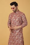 Buy_Aham-Vayam_Pink Cotton Embroidery Bloom Designer Kurta Set 