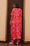 Shop_Archana Shah_Orange Lurex, Silk, Lace Pearls, Floral Printed Zardozi Kurta And Pant Set _at_Aza_Fashions