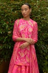 Archana Shah Pink , Satin Sequins, Paisley Print Embroidered Kurta And Sharara Set Online at Aza Fashions Archana Shah_Pink , Satin Sequins, Paisley Print Embroidered Kurta And Sharara Set _Online_at_Aza_Fashions