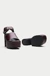 OROH_Maroon Genuine Leather Platform Heels _at_Aza_Fashions