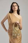 Buy_Tasna_Gold Cut Work, Pearls, Tassels Cutdana Embellished Potli 