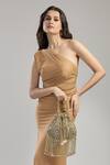 Tasna_Gold Tassel Pearl Embellished Potli Bag _at_Aza_Fashions