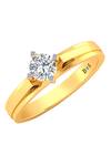 Buy_Divine Solitaires_Yellow Imitation Diamonds Solitaire Ring_at_Aza_Fashions