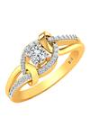 Buy_Divine Solitaires_Gold Plated Imitation Diamonds Infinity Knot Solitaire Ring_at_Aza_Fashions