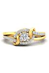 Shop_Divine Solitaires_Gold Plated Imitation Diamonds Infinity Knot Solitaire Ring_at_Aza_Fashions