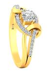 Divine Solitaires_Gold Plated Imitation Diamonds Infinity Knot Solitaire Ring_Online_at_Aza_Fashions