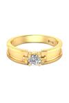 Shop_Divine Solitaires_Gold Diamonds Solitaire Link Band Ring _at_Aza_Fashions