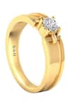 Divine Solitaires_Gold Diamonds Solitaire Link Band Ring _Online_at_Aza_Fashions