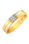 Buy_Divine Solitaires_Yellow Diamonds 18kt Gold Solitaire Two-tone Ring _at_Aza_Fashions