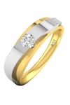 Buy_Divine Solitaires_Yellow Diamonds 18kt Gold Solitaire Dual Tone Band Ring _at_Aza_Fashions