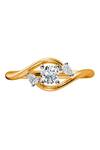 Shop Divine Solitaires Gold Plated Imitation Diamonds Twisted Ring at Aza Fashions Shop_Divine Solitaires_Gold Plated Imitation Diamonds Twisted Ring_at_Aza_Fashions