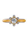 Shop_Divine Solitaires_Yellow Imitation Diamonds Floral Carved Ring_at_Aza_Fashions