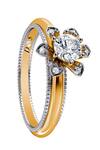 Divine Solitaires_Yellow Imitation Diamonds Floral Carved Ring_Online_at_Aza_Fashions