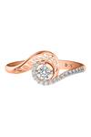 Shop_Divine Solitaires_Rose Gold Imitation Diamonds Embellished Swirl Pattern Ring_at_Aza_Fashions