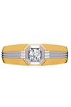 Shop_Divine Solitaires_Gold Diamonds Octagon Carved Ring _at_Aza_Fashions
